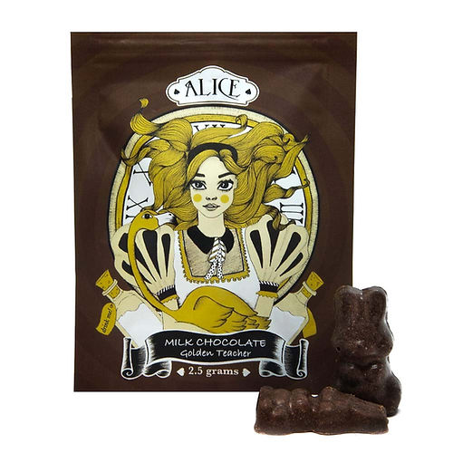 Golden Teacher Milk Chocolate Bunnies | 2500mg | Alice