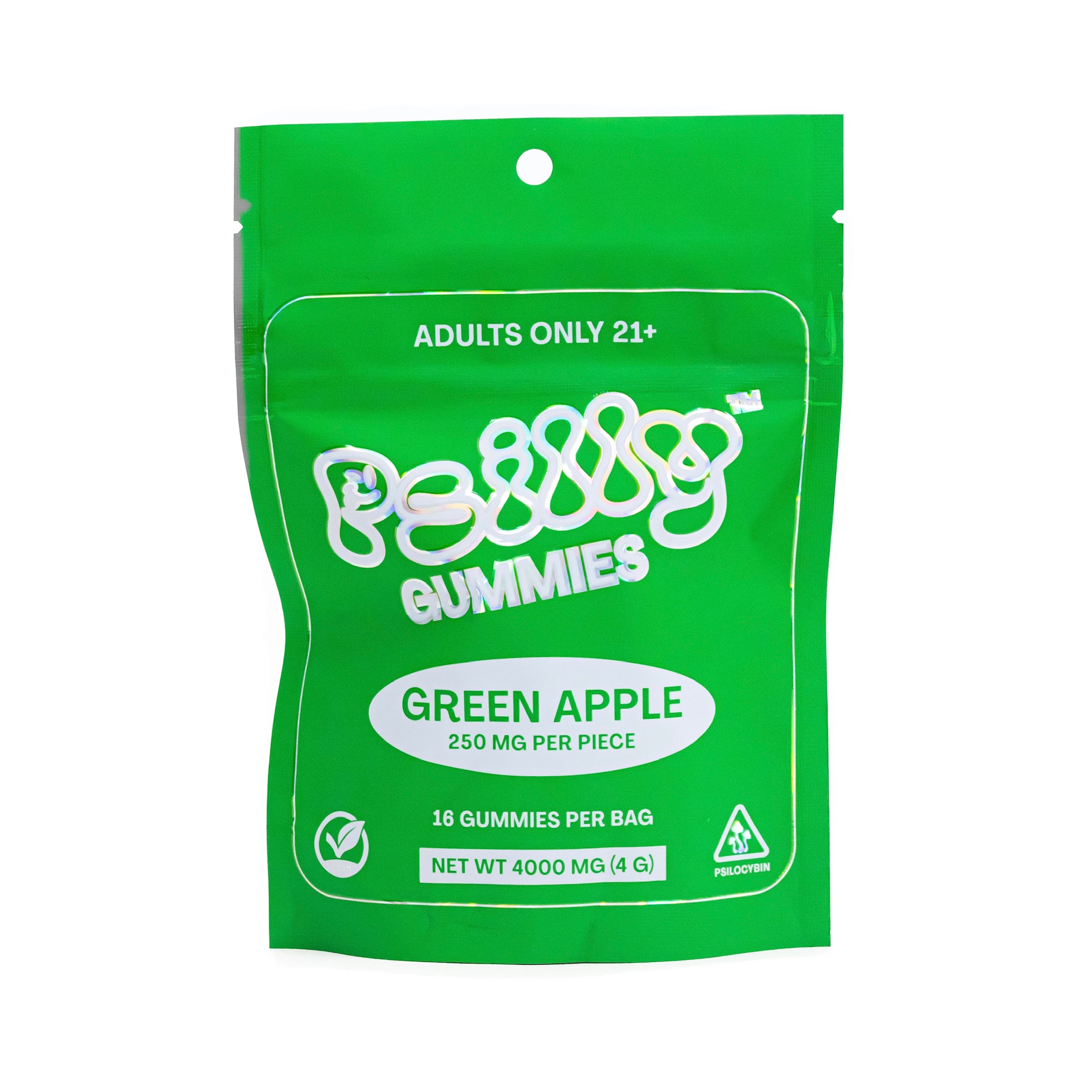Psilly Mushroom Gummies Bag 4g Green Apple