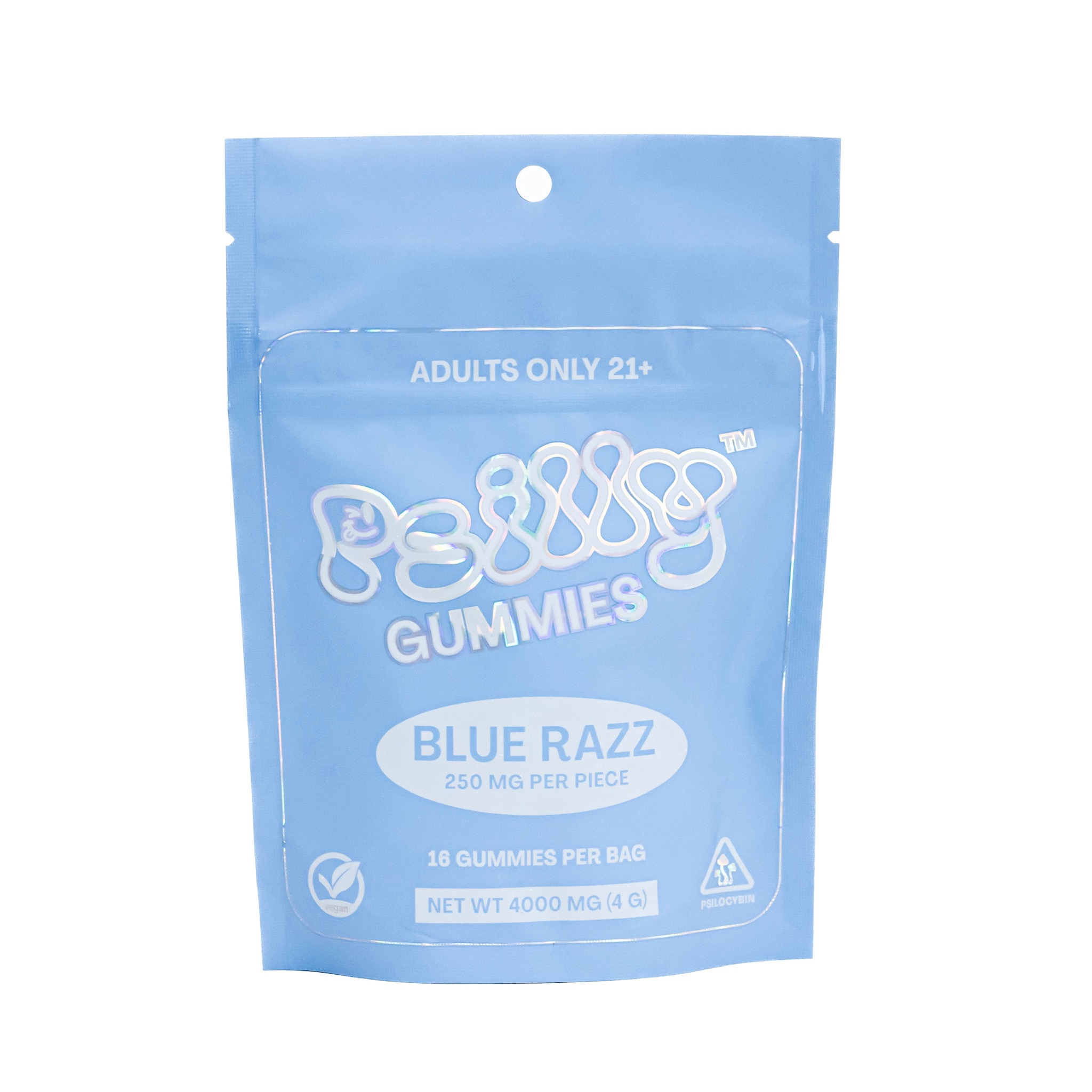 Psilly Mushroom Gummies Bag 4g Blue Razz